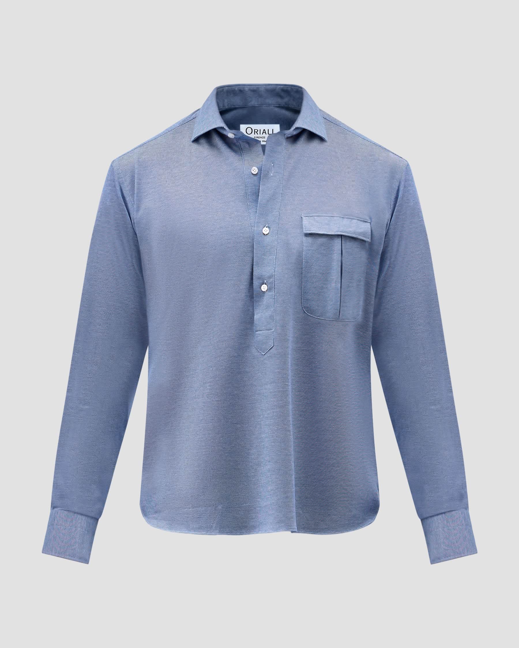 Polo Camicia Jersey Blu