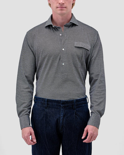 Polo Camicia Jersey Nero
