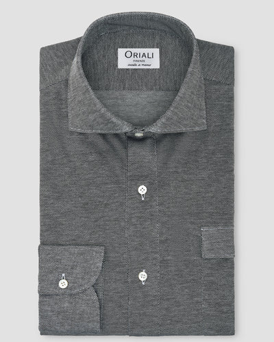 Polo Camicia Jersey Nero