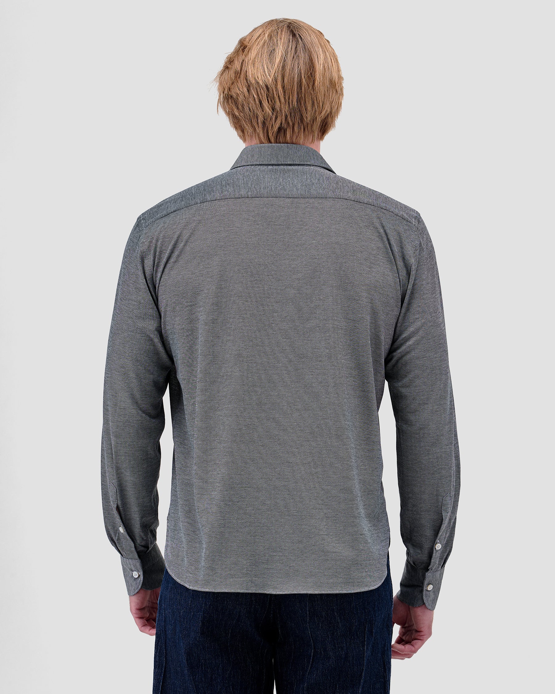 Polo Camicia Jersey Nero
