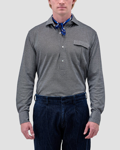 Polo Camicia Jersey Nero