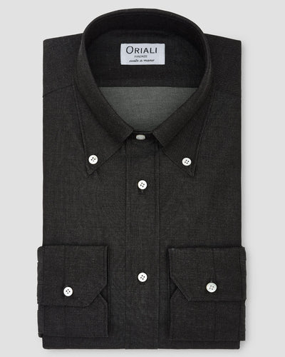 Camicia Nera Denim Lavato