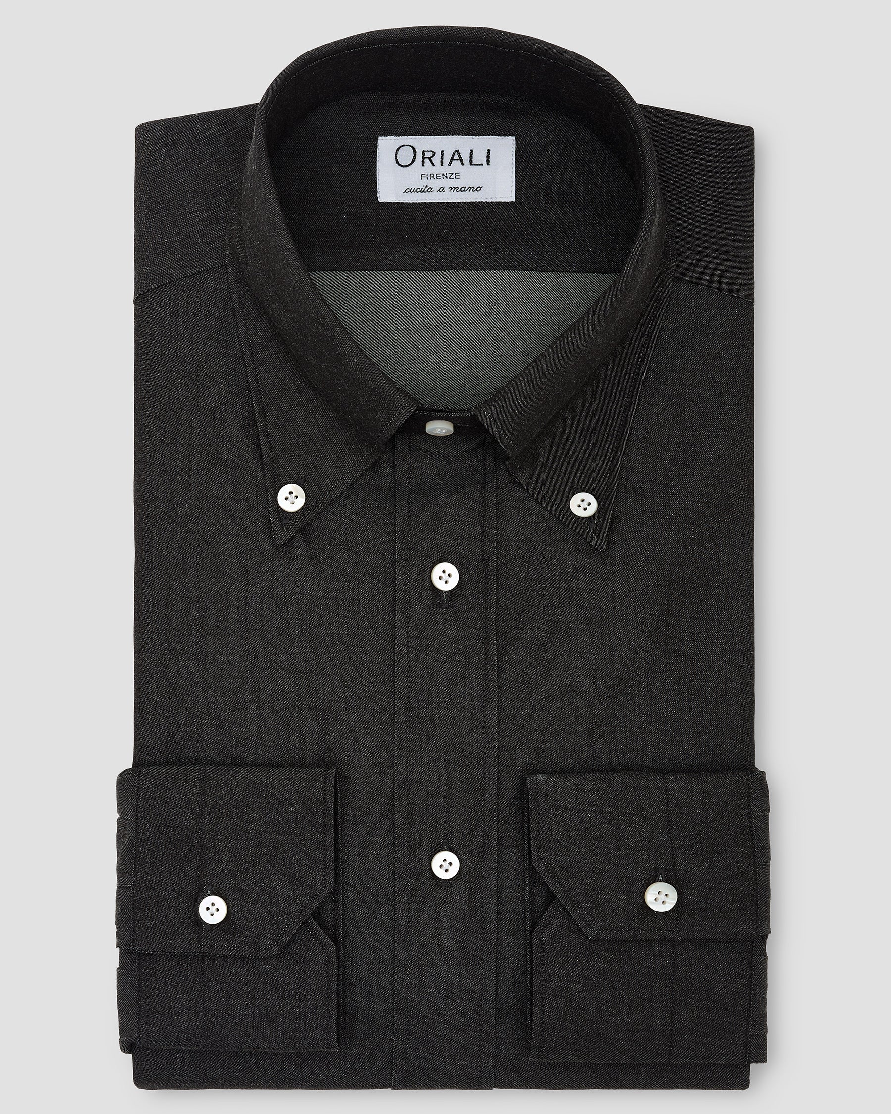 Camicia Nera Denim Lavato