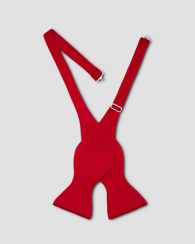 Red Satin Silk Bow Tie - Self-Tie