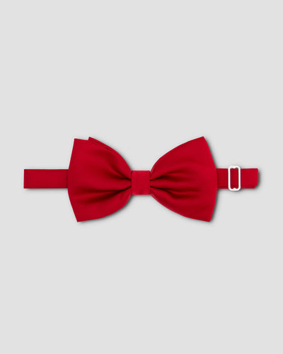 Red Satin Silk Bow Tie - Self-Tie