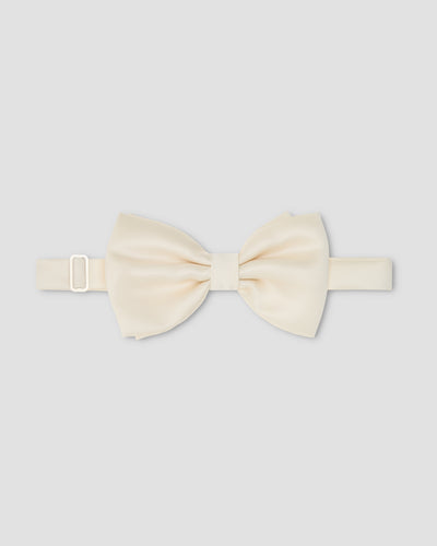 Ivory Satin Silk Bow Tie - Self-Tie