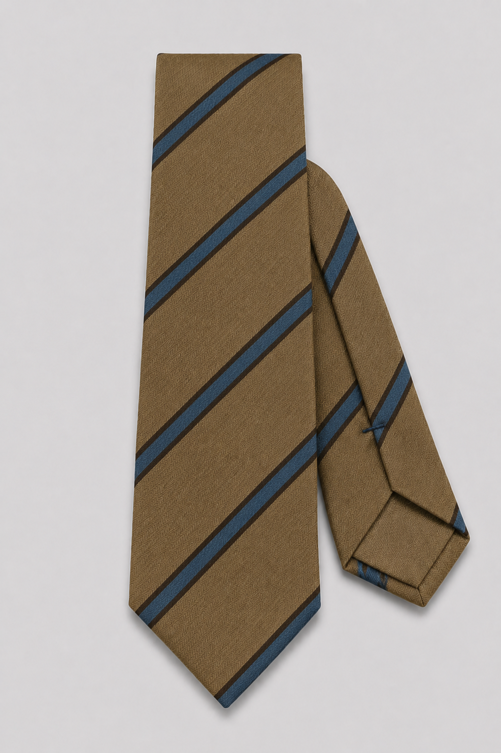 Cravatta 7 Pieghe Regimental Beige