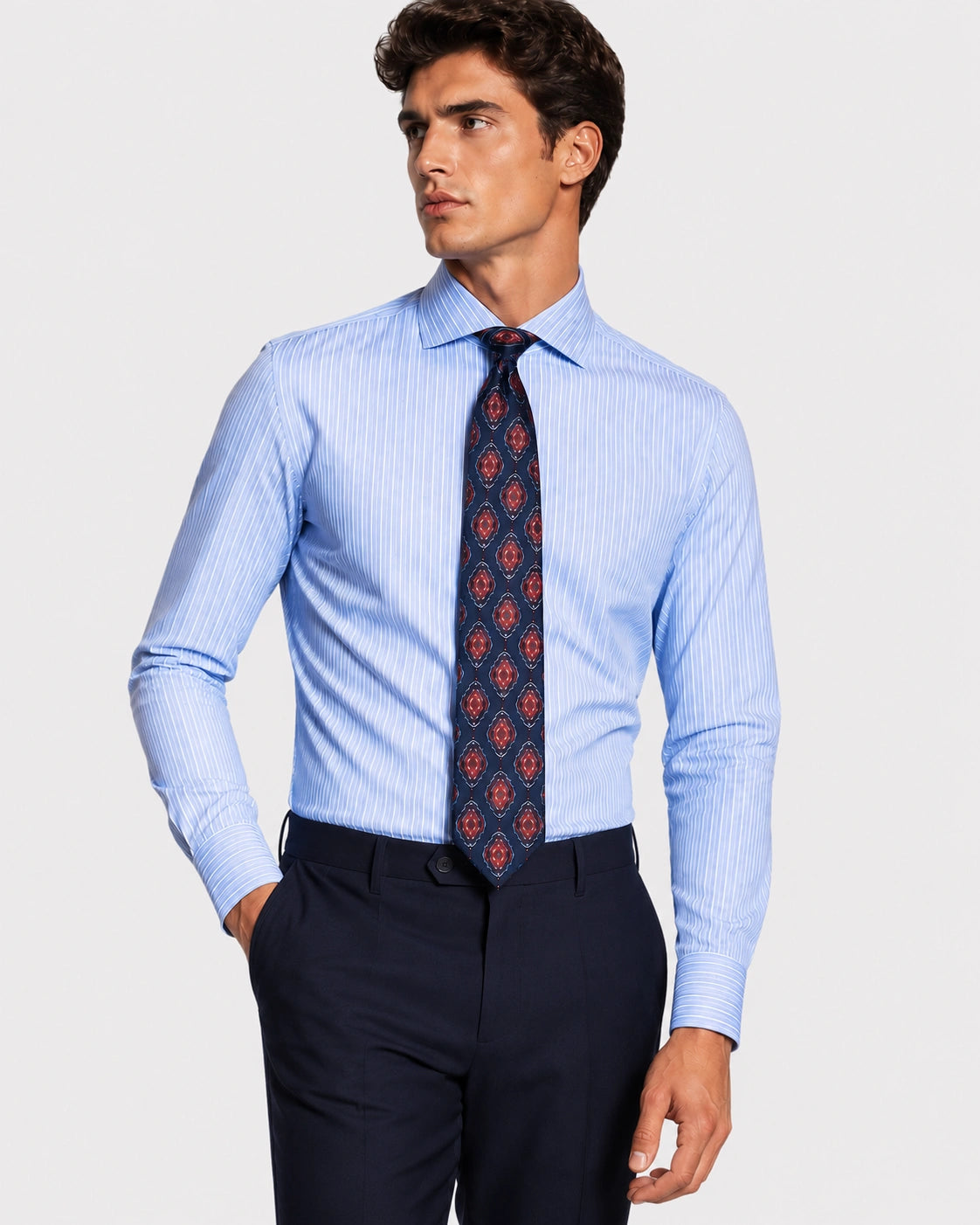 Camicia A Righe Signature Popeline