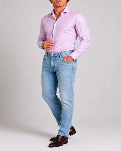 Camicia A Righe Classico Popeline