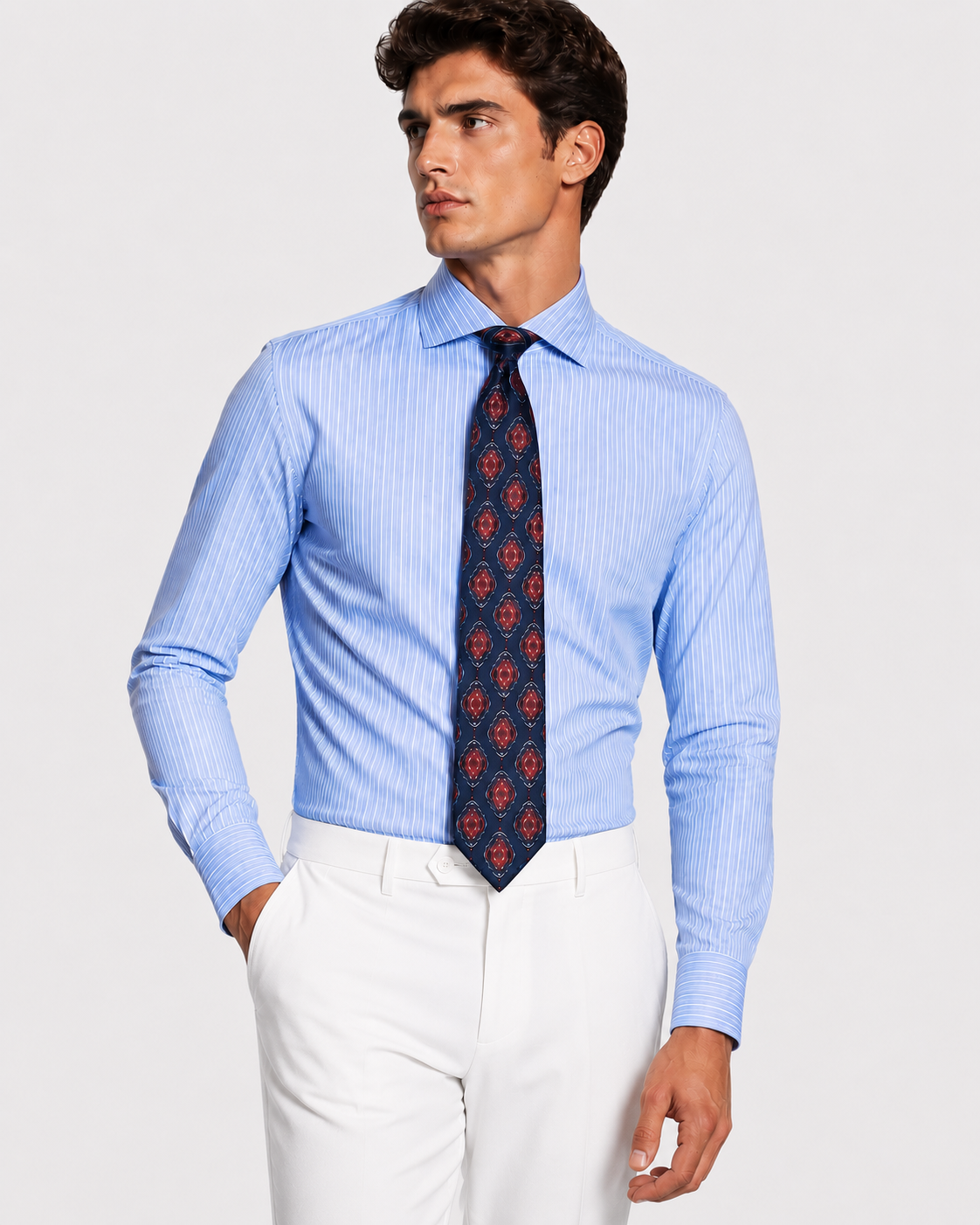 Camicia A Righe Signature Popeline