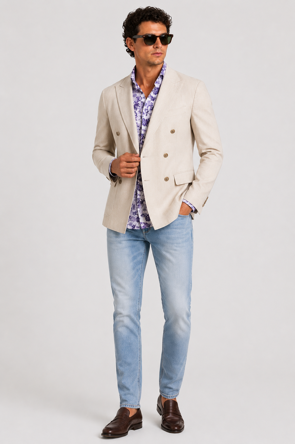 Camicia Stampa Floreale Popeline