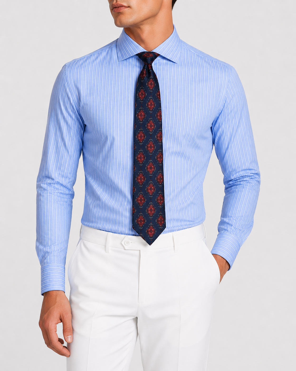 Camicia A Righe Signature Popeline