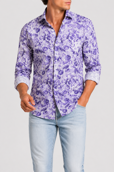 Camicia Stampa Floreale Popeline