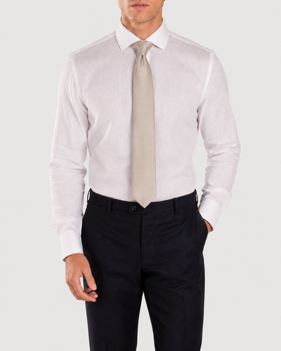 Camicia Bianca Cotone-Lino
