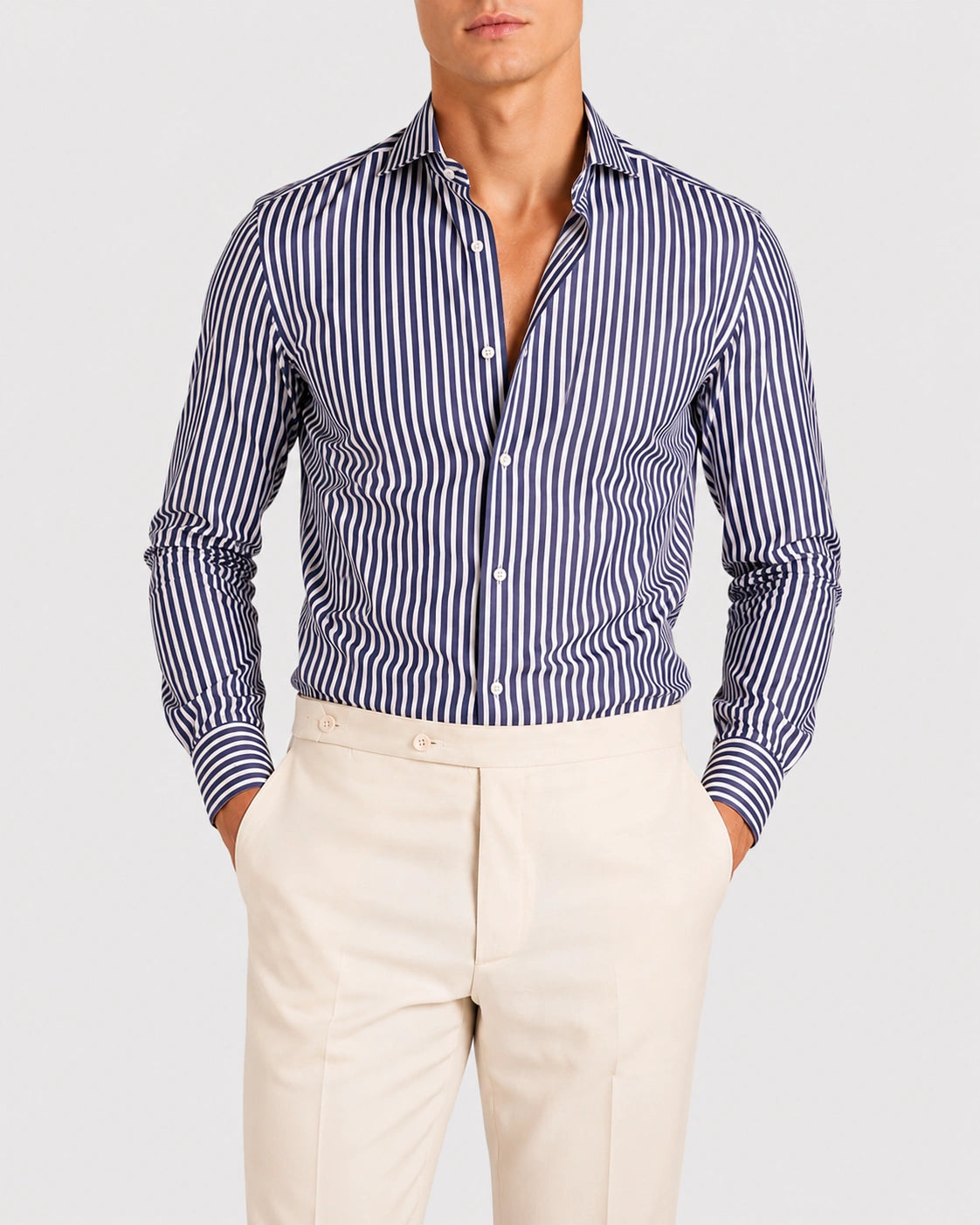 Camicia A Righe Signature Popeline