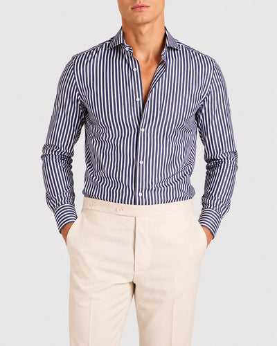 Camicia A Righe Signature Popeline