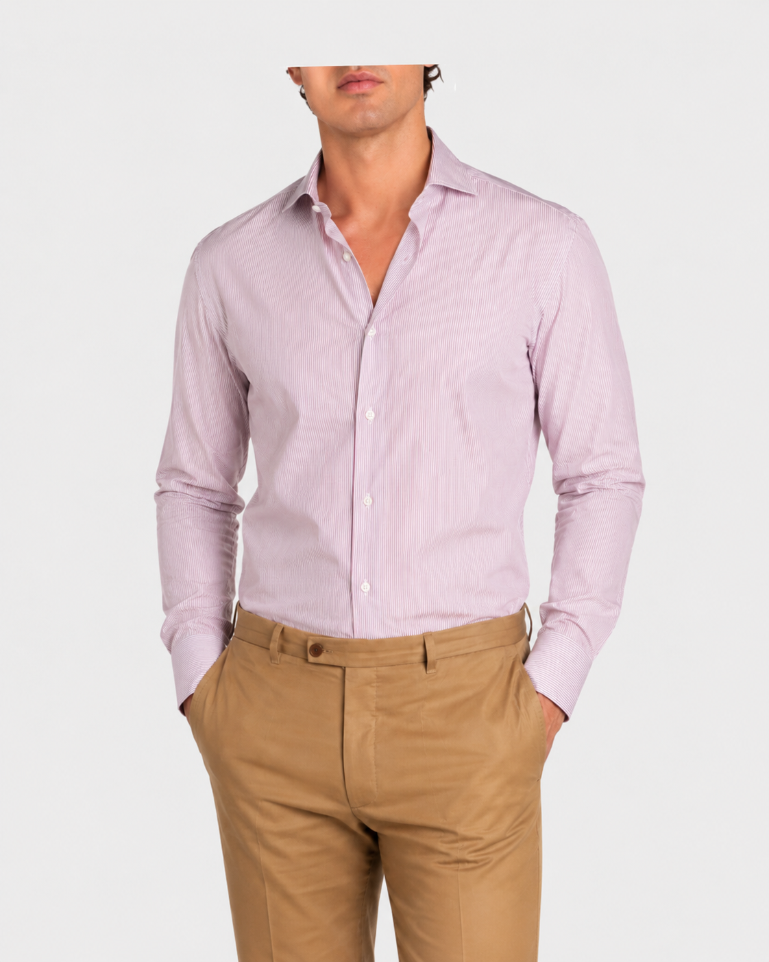 Camicia A Righe Classico Popeline