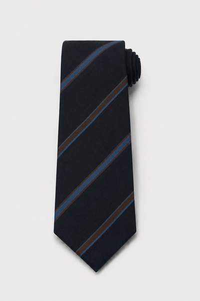 Cravatta 7 Pieghe Regimental Navy Blu