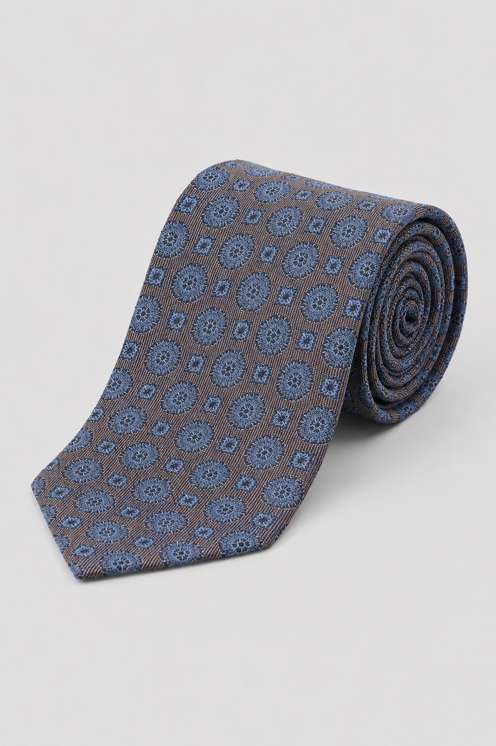 Cravatta 7 Pieghe Jacquard Grigio