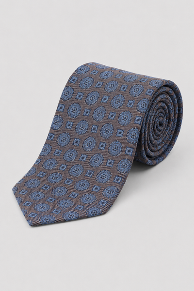 Cravatta 7 Pieghe Jacquard Grigio