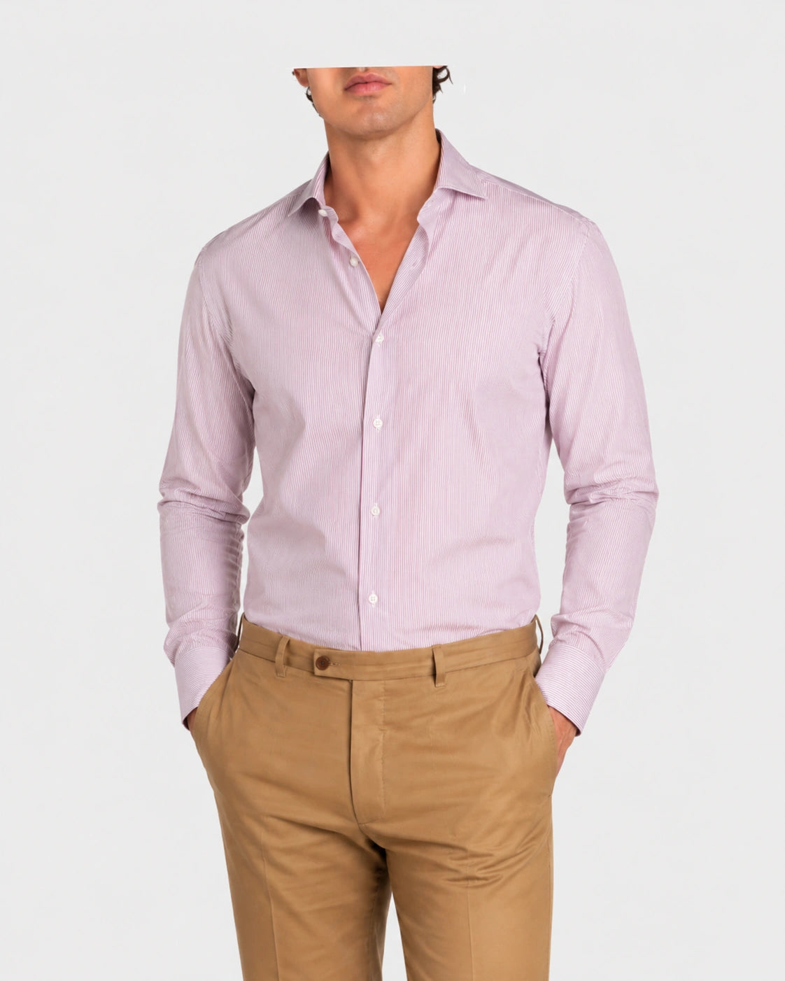 Camicia A Righe Classico Popeline