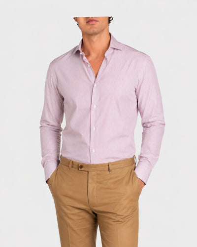 Camicia A Righe Classico Popeline