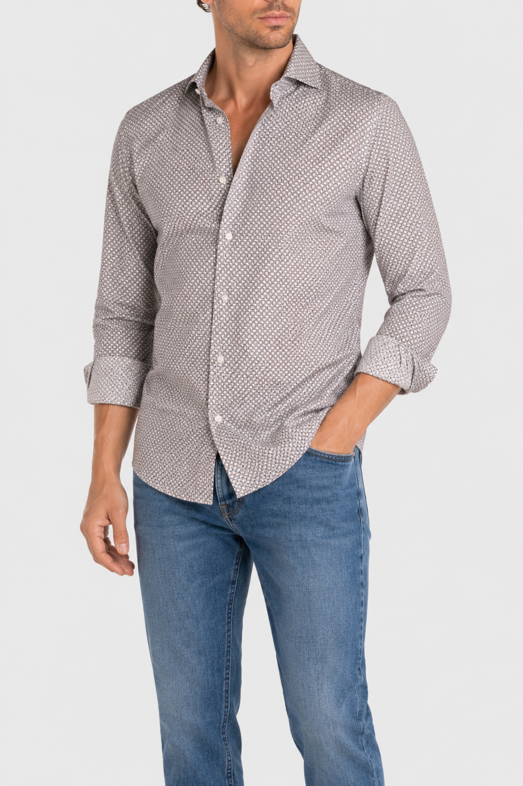 Camicia Stampa Optical Popeline