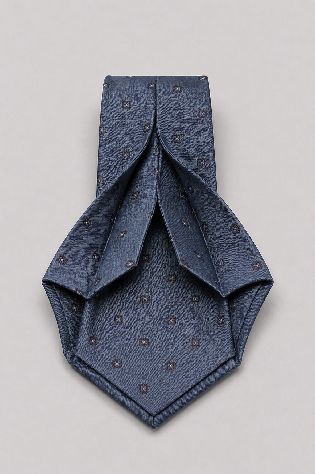 Cravatta 7 Pieghe Jacquard  Indaco