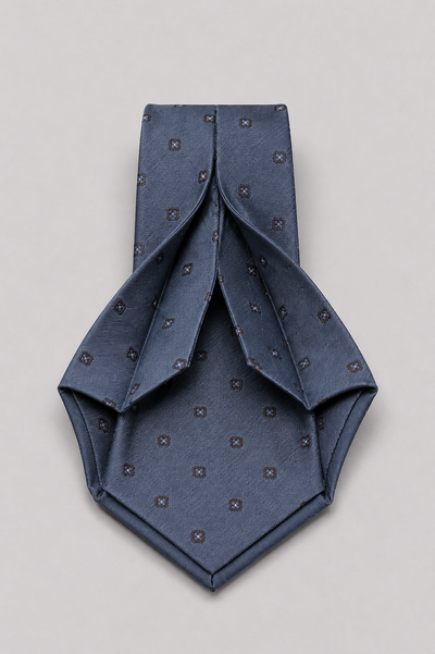 Cravatta 7 Pieghe Jacquard  Indaco