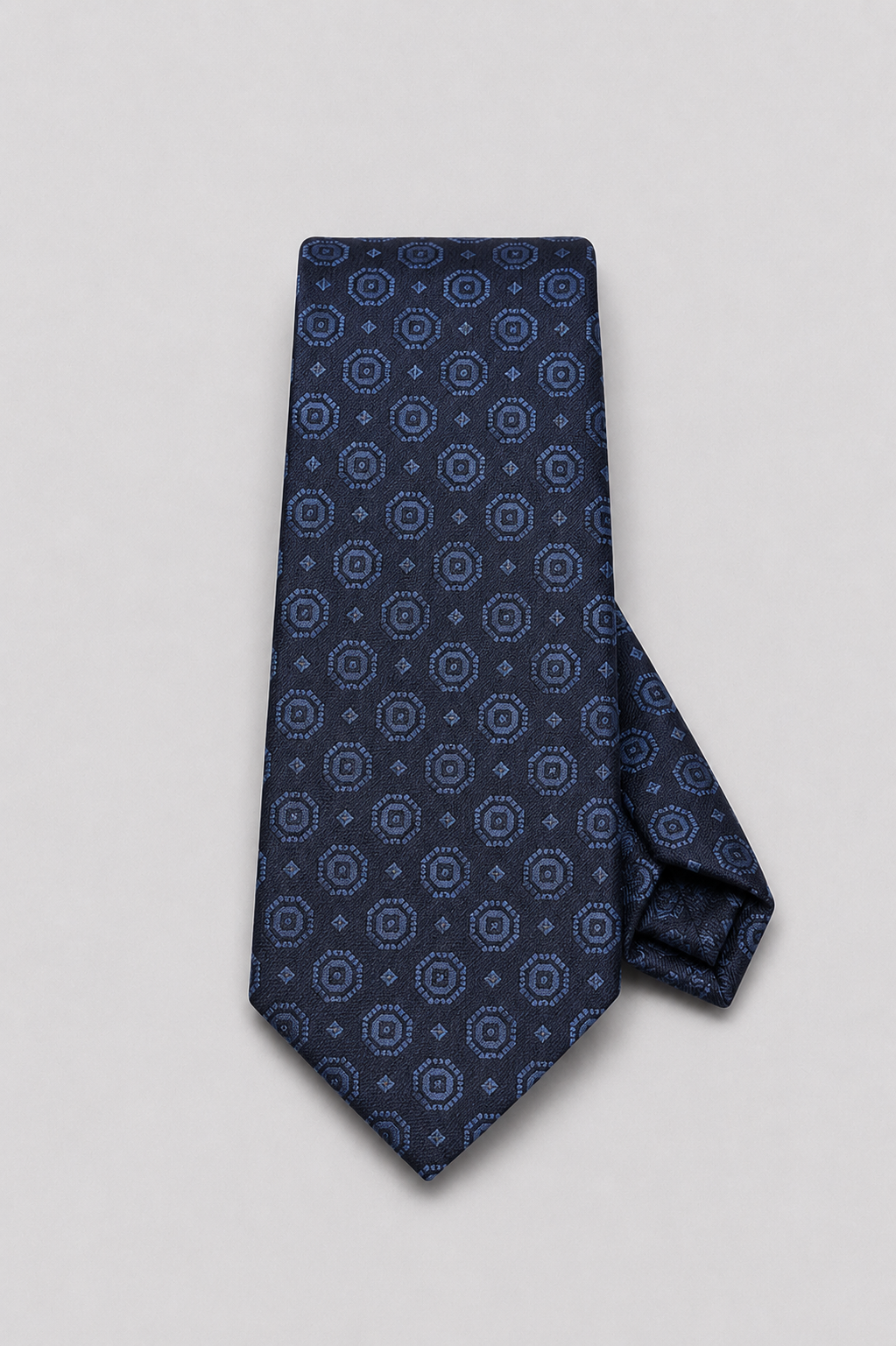 Cravatta 7 Pieghe Jaquard Navy