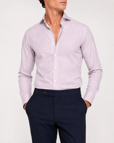 Purple Striped Poplin Shirt