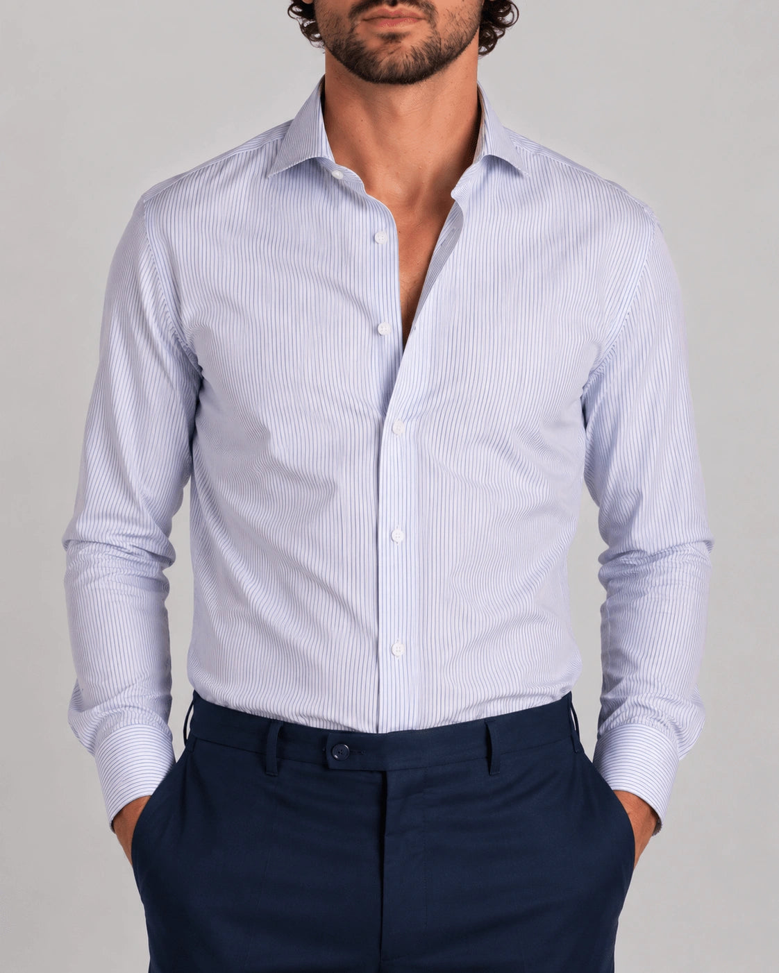 Camicia A Righe Popeline