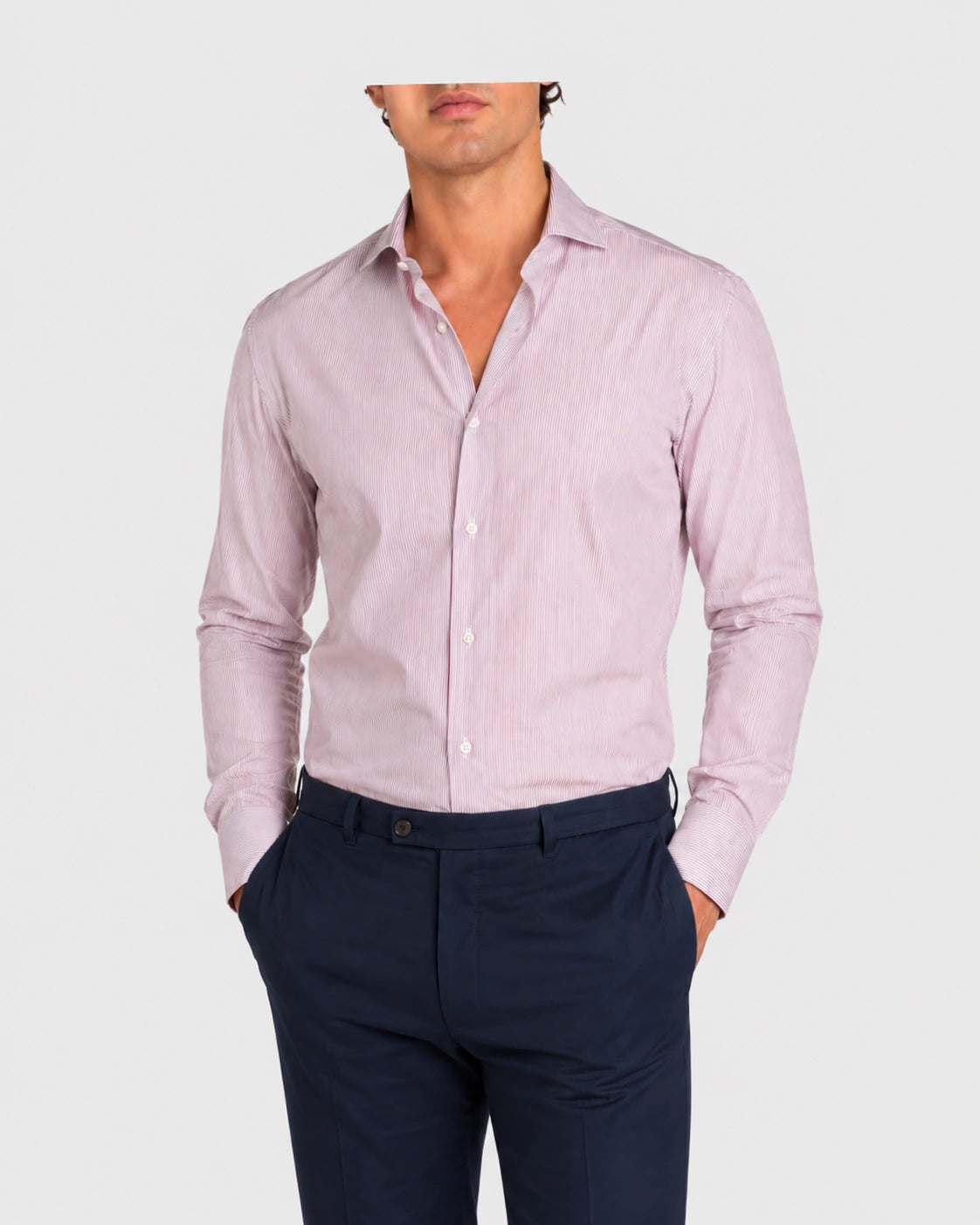 Camicia A Righe Classico Popeline