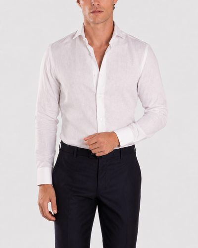 Camicia Bianca Cotone-Lino