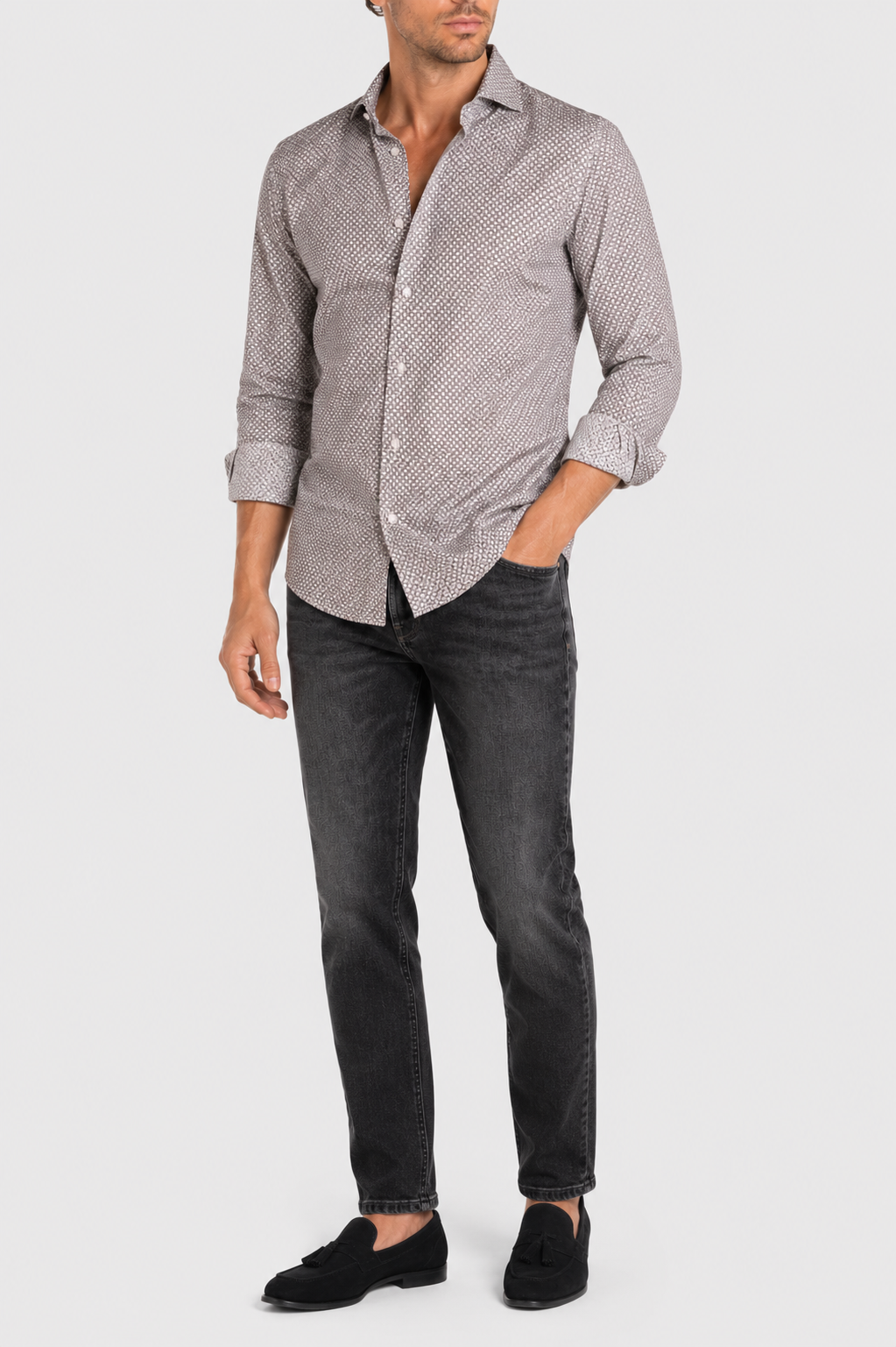 Camicia Stampa Optical Popeline