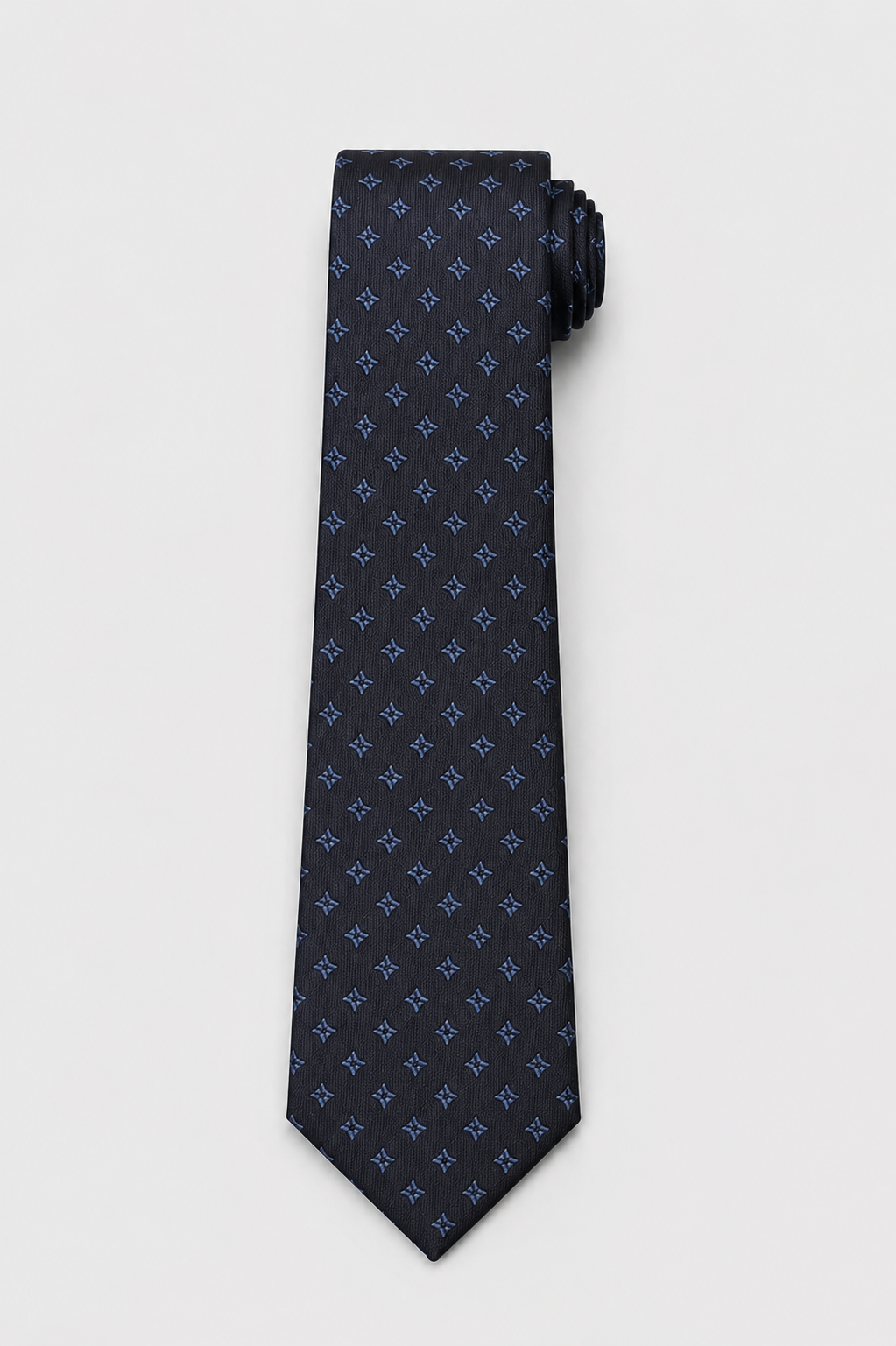 Cravatta 7 Pieghe Jacquard Navy Geometrico