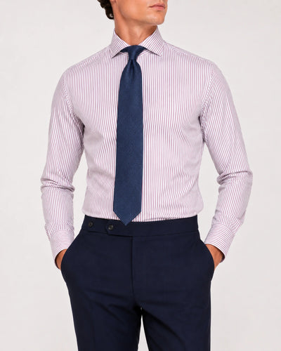 Purple Striped Poplin Shirt