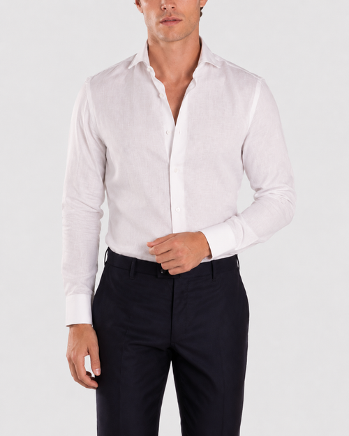 Camicia Bianca Cotone-Lino
