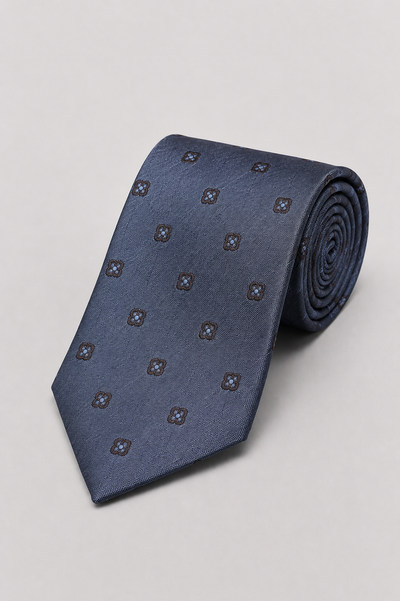 Cravatta 7 Pieghe Jacquard  Indaco