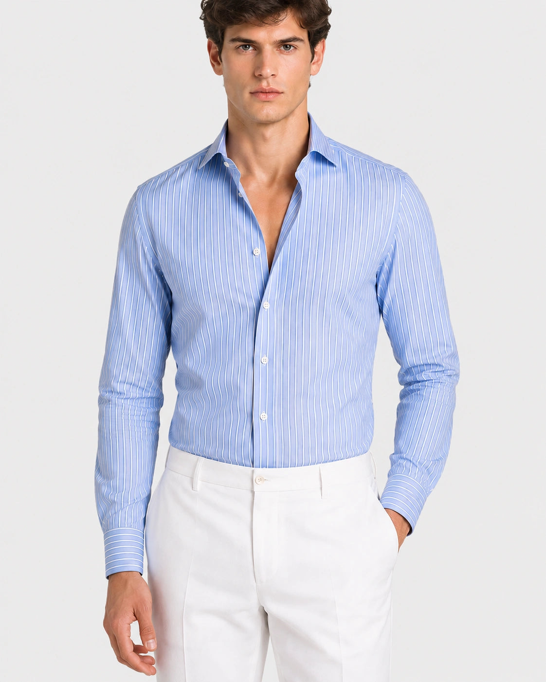 Camicia A Righe Signature Popeline