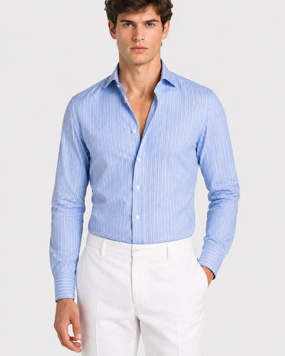 Camicia A Righe Signature Popeline