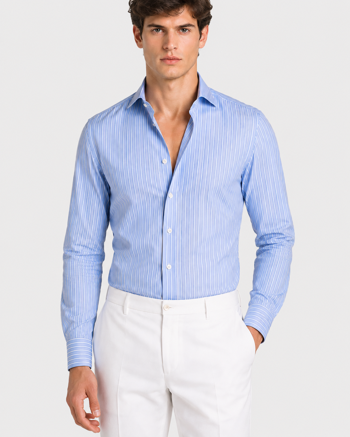 Camicia A Righe Signature Popeline