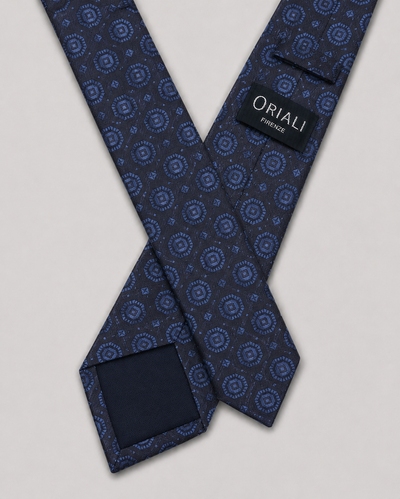 Cravatta 7 Pieghe Jaquard Navy