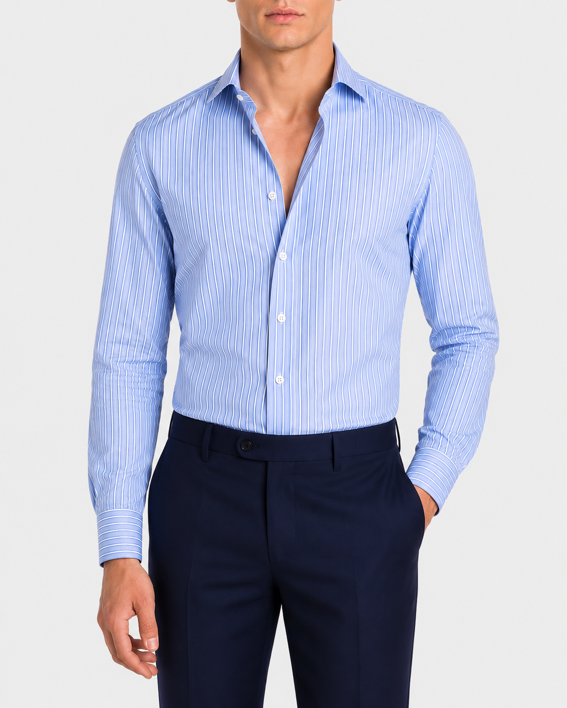 Camicia A Righe Signature Popeline