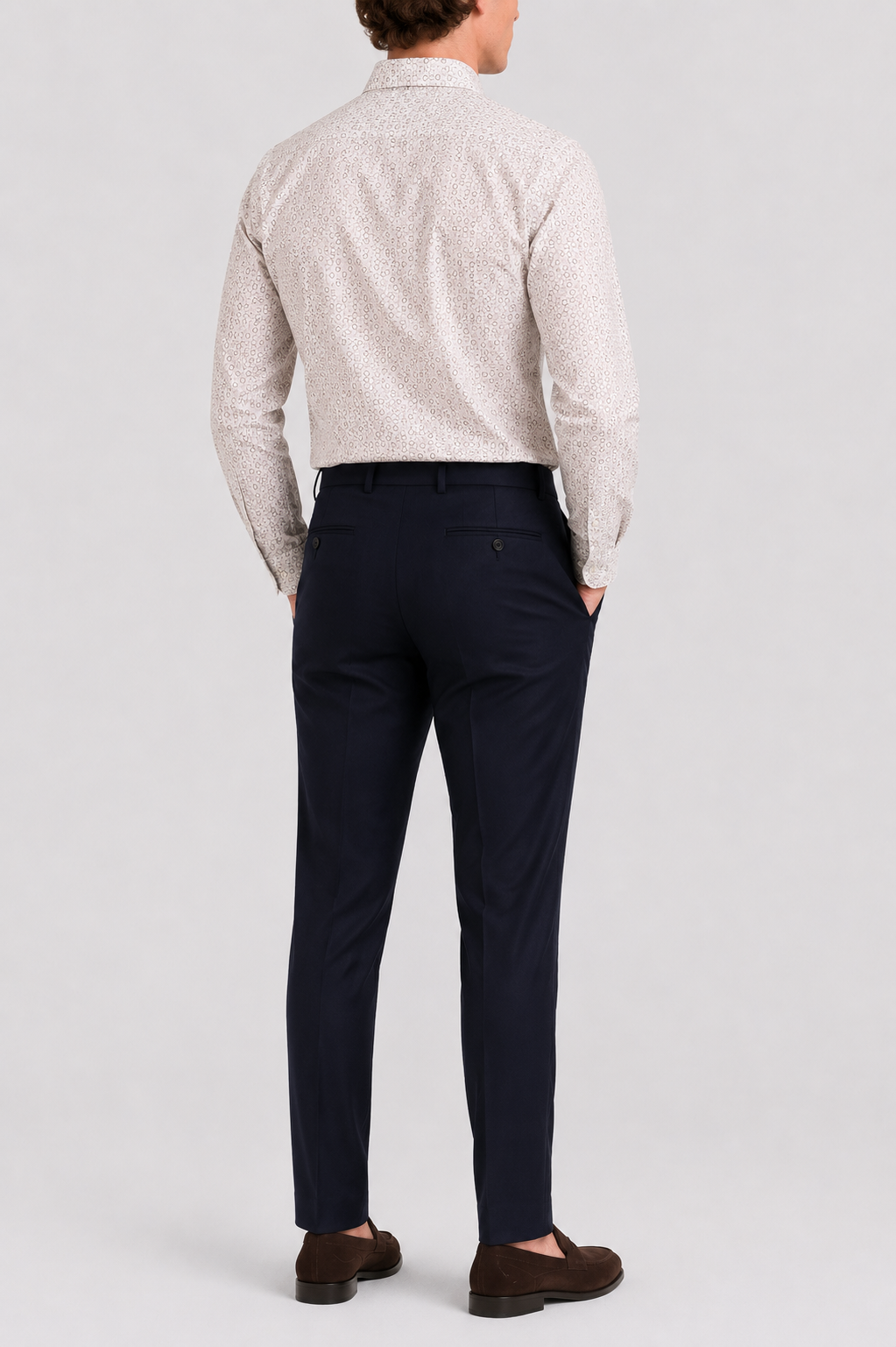 Camicia Stampa Geometrica Popeline