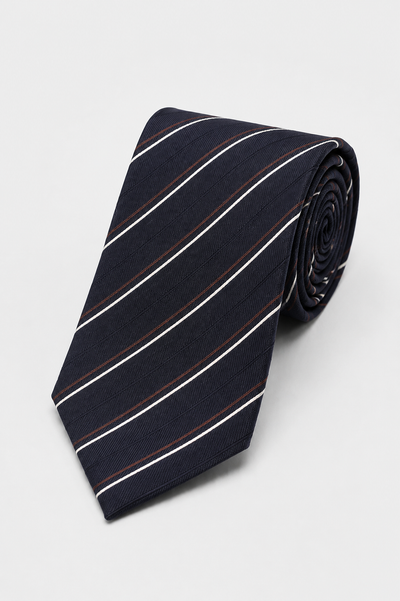 Cravatta 7 Pieghe Regimental Blu Navy