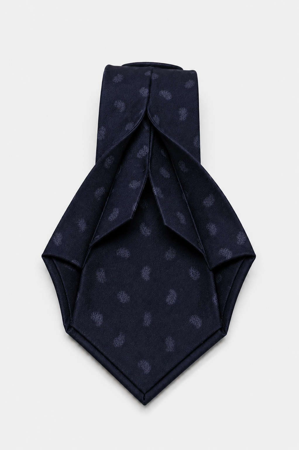 Cravatta 7 Pieghe Jacquard Paisley Navy