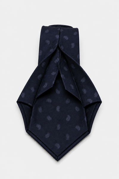 Cravatta 7 Pieghe Jacquard Paisley Navy