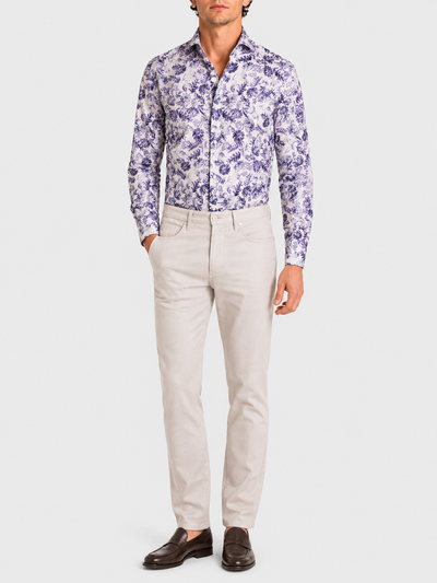 Camicia Stampa Floreale Popeline