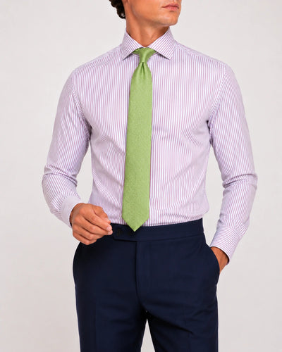 Purple Striped Poplin Shirt